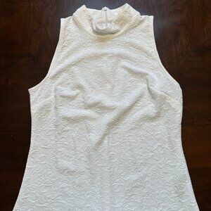White House | Black Market Mockneck Jacquard Tank